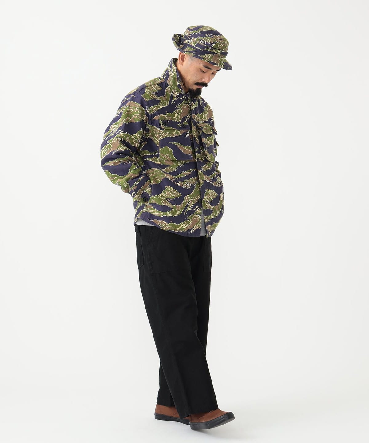 Beams Plus - MIL SHT-JAC Tiger Stripe Jacquard - Jacket - thegoodlife.