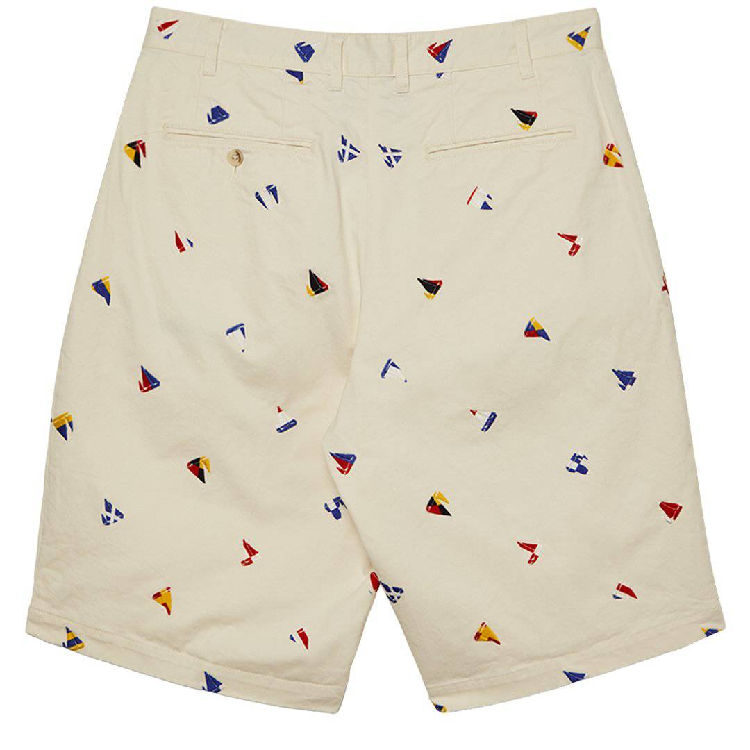 Beams Plus - 2 Pleats Shorts Embroidery On Print - Shorts - thegoodlife.