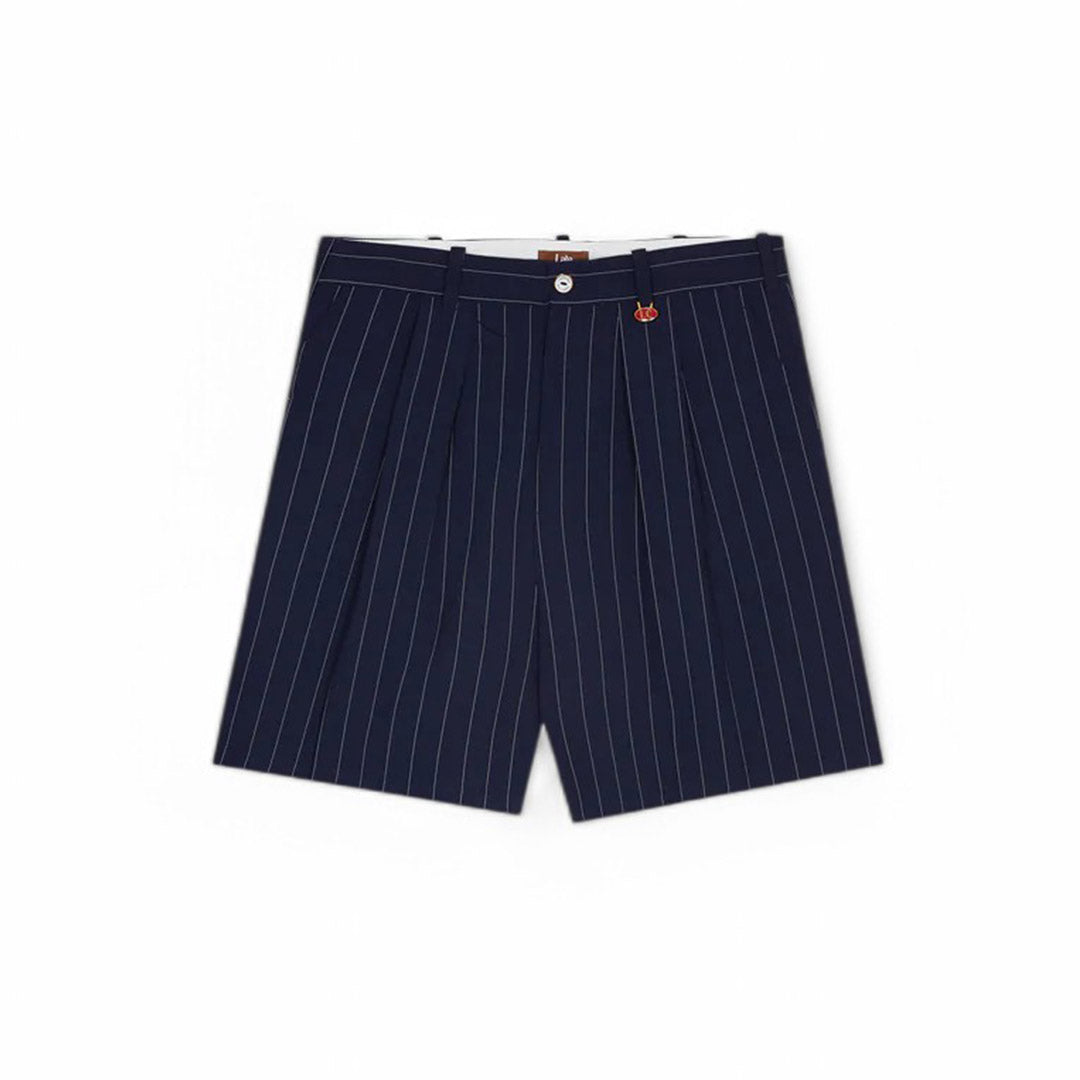 Navy Pinstripe Origami Shorts