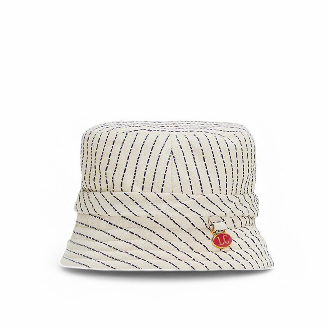 White Pinstripe Bucket Hat