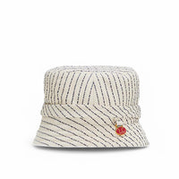 White Pinstripe Bucket Hat