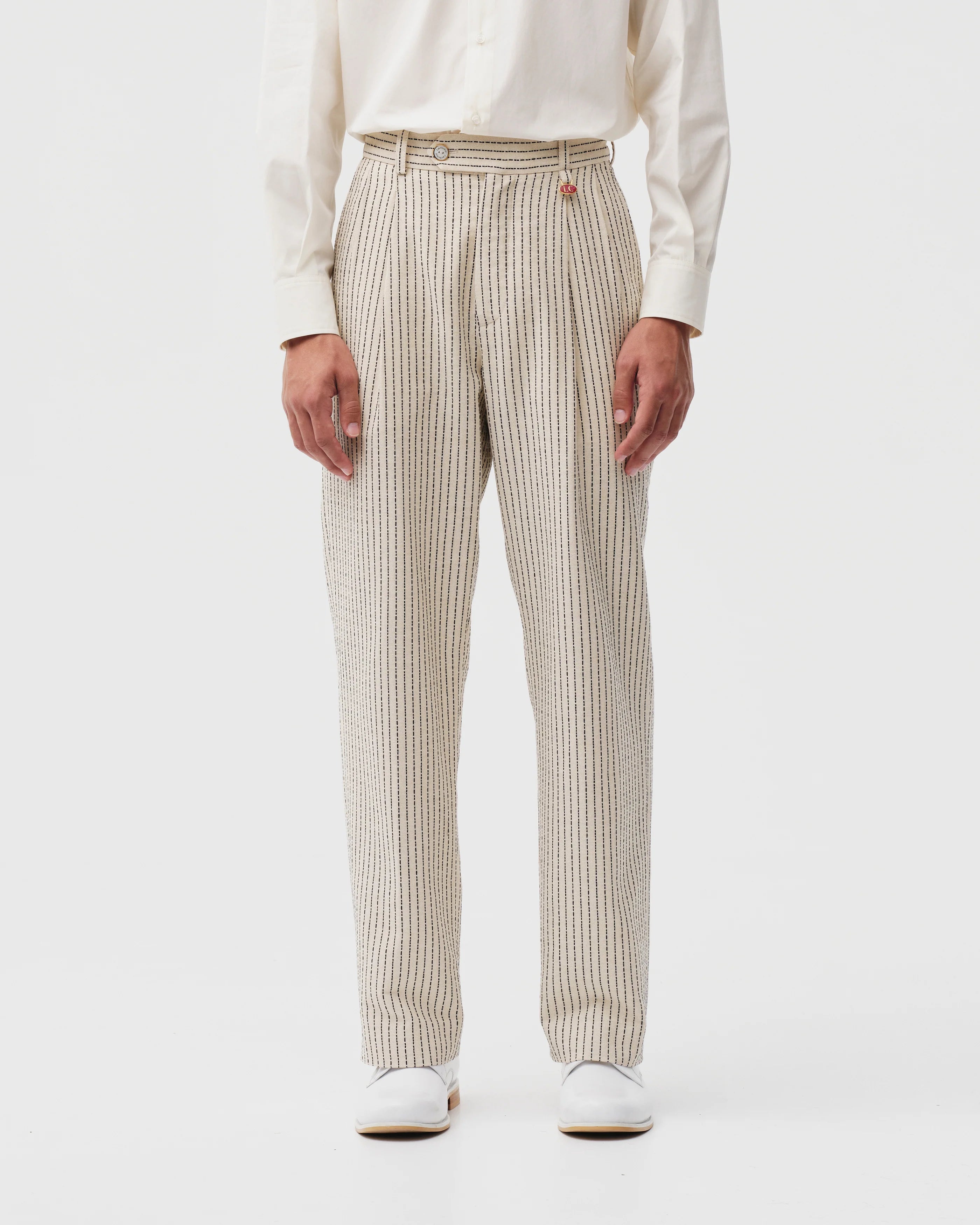 White Pinstripe Pants