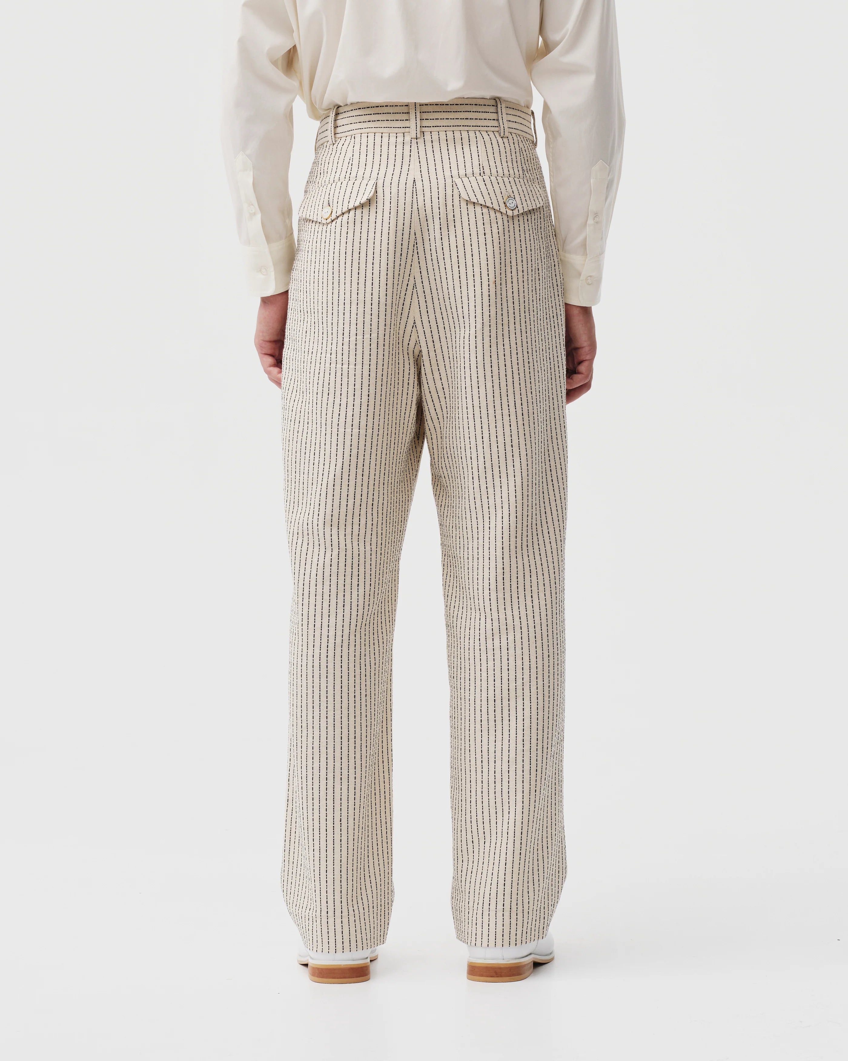 White Pinstripe Pants