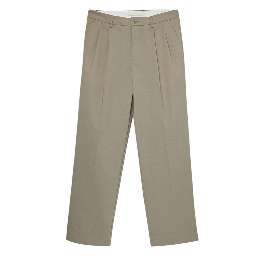 Benn Relaxed Light Wool Pleated Trouser